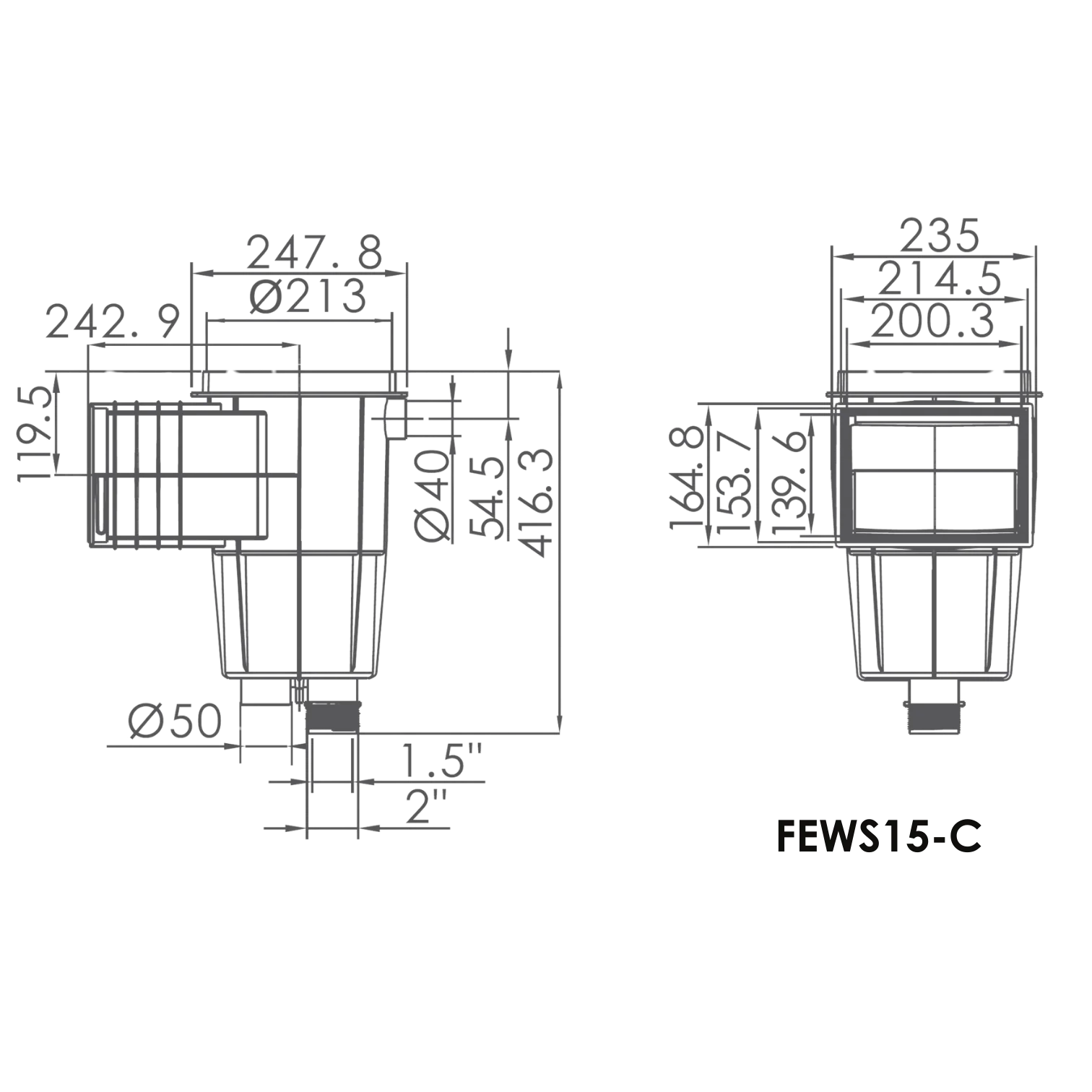 15L Standard Wall Skimmer